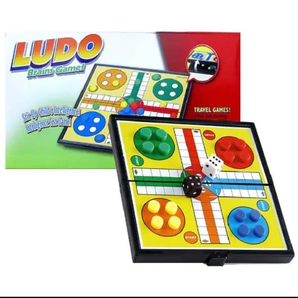 Foldable Magnetic Ludo Brain Game Multicolor