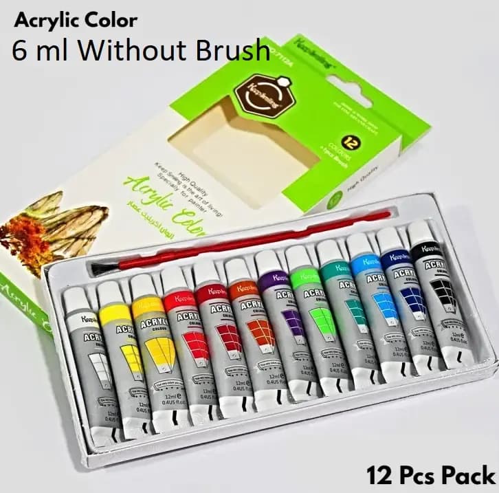 Keep Smiling 6ML-12ML x 12 tubes - Acrylic Color Paint Set