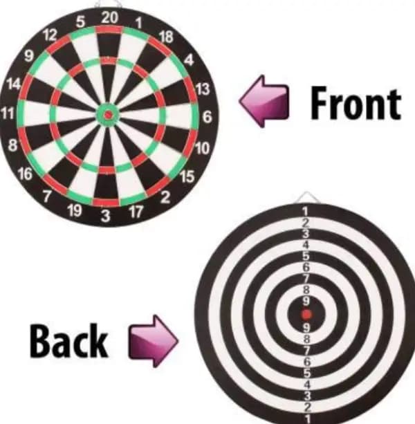 Wooden Dart Board Double Faced 12 INCH for Kids and Adults