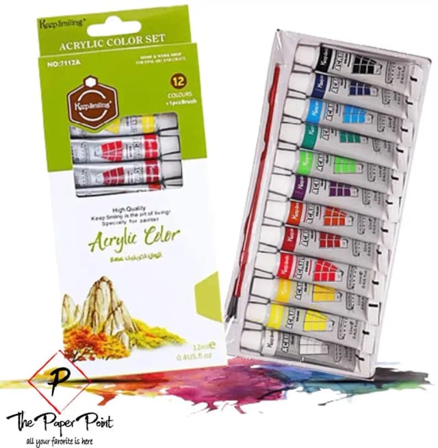 Keep Smiling 6ML-12ML x 12 tubes - Acrylic Color Paint Set